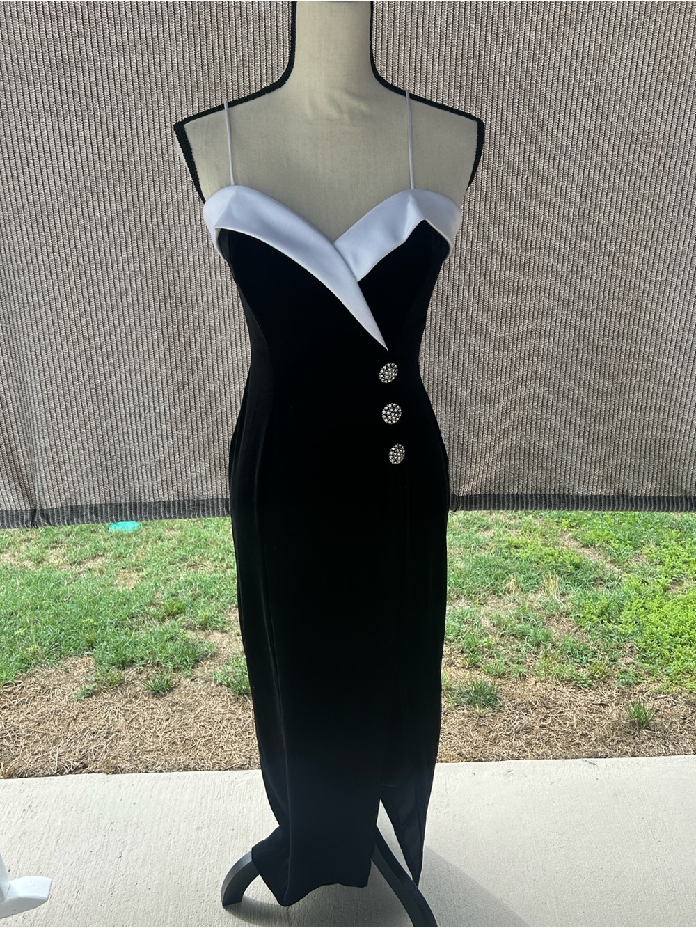 Betsy & Adam Black and White Formal Tuxedo dress